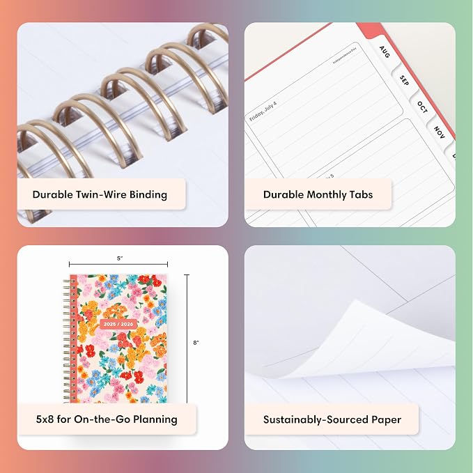 Blue Sky Gen Z 2025-2026 Weekly & Monthly Academic Planner, 5"x8", Gladys