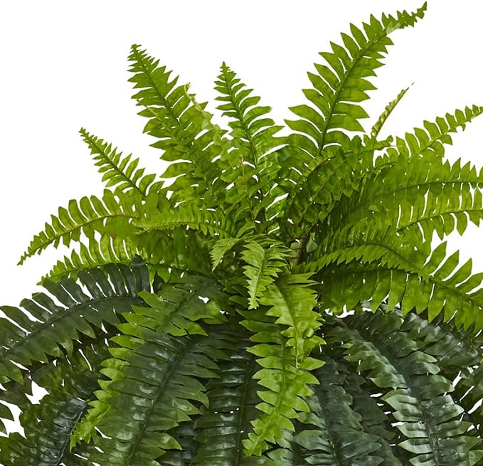Nearly Natural 48in Boston Fern Artificial Plant, Large Hanging Fake Plant with 52 Long Realistic Fronds, Maintenance-Free Faux Fern for Office and Home Decor