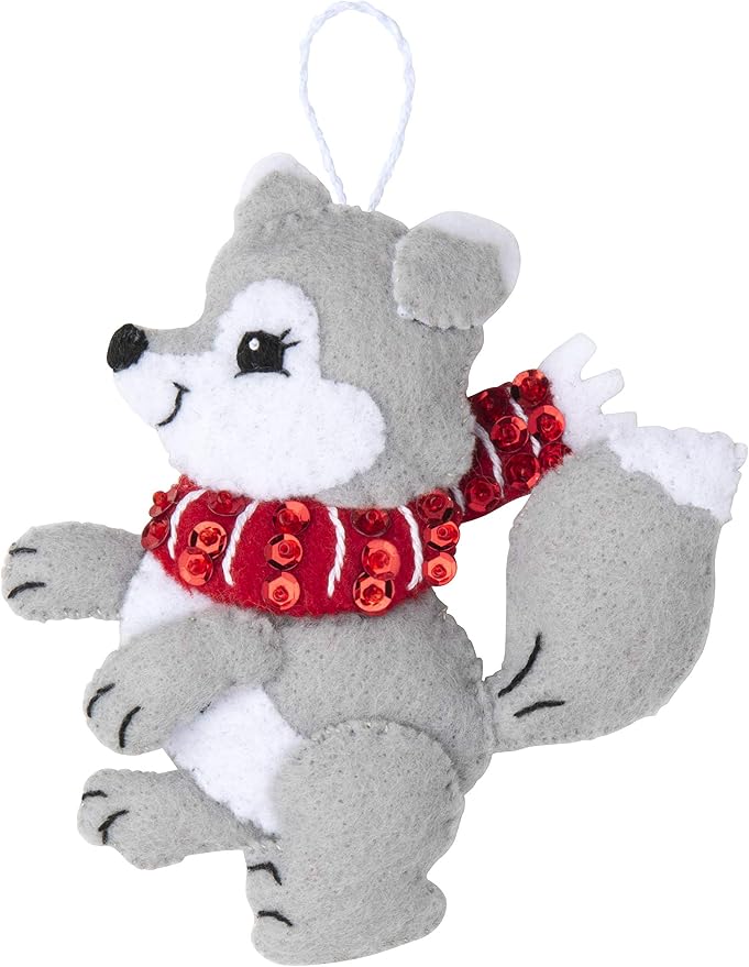 Bucilla, Christmas Dogs, Felt Applique Ornament Kit, Set of 6 (89283E)