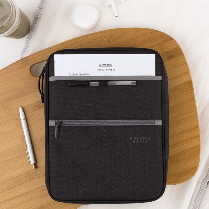 Five Star Zipper Binder, 1 Inch 3 Ring Binder, Carry-All with Internal Pockets and Dividers, 375 Sheet Capacity, Assorted Colors, Color Will Vary, 1 Count (29092)