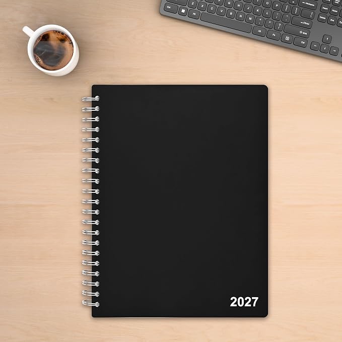 Staples 2027 Daily Appointment Book, 8x11 Inch, Black, ST21487-27