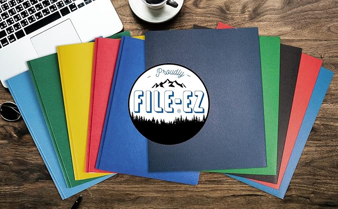 FILE-EZ Two-Pocket Folders, Purple, 25-Pack, Textured Paper, Letter Size (EZ-32545)
