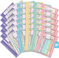36 Pack Pencil Pouch for 3 Ring Binder, Durable Zipper Pencil Bags with Transparent Windows & Colorful Zippers, Multicolor Fabric Pencil Case Pouch Bulk, Office School Supplies (6 Colors)