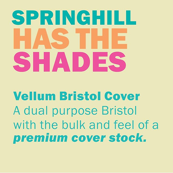 Springhill 8.5” x 11” Ivory Colored Cardstock Paper, 67lb Vellum Bristol, 147gsm, 250 Sheets (1 Ream) – Premium Lightweight Cardstock, Vellum Printer Paper with Textured Finish – 056000R