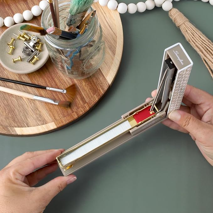 Swingline Stapler by Leah Bisch, 20 Sheet Capacity, Full Strip, Tan Tiles, Colorful Fashion Design (S700035) (Pack of 6)