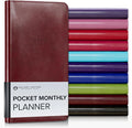 Gallery Leather Pocket Monthly Planner 2026-2027 Acadia Deep Red