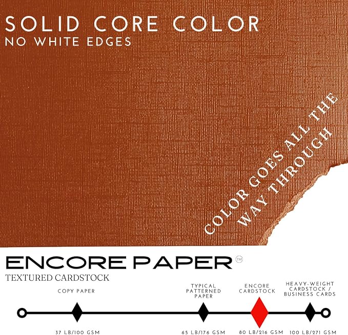 Gingersnap—12x12 Textured Cardstock | 80lb Textured Brown Scrapbook Paper | Premium Cardstock for Cricut Cutting | 25 Sheets