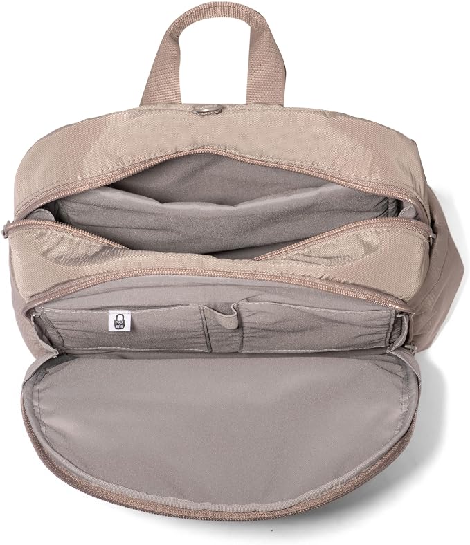 Securtex Anti-Theft Getaway Backpack - 9.4"x13"x5" Travel Safe Bag w/Locking Zippers, Slash-Resistant, RFID