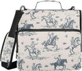 Fisyme Cowboys Horse Western Zipper Binder 3 Ring with Zipper and Shoulder Strap Large Capacity Multi-Pocket Zipper Binder Organizer