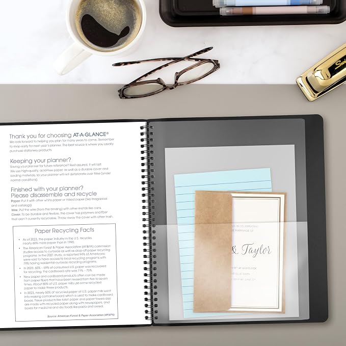 AT-A-GLANCE 2027 Planner, Monthly, 9" x 11", Contemporary, Black (70260X0527)