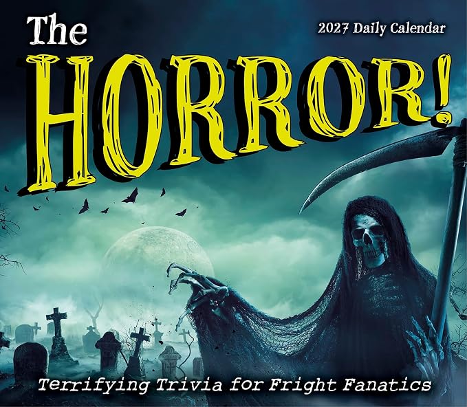 The Horror! 2027 Daily Desk Calendar: Boxed Page-a-Day Scary Movie & Trivia Calendar with Day-to-Day Frightening Facts for Horror Fans & Fright Fanatics