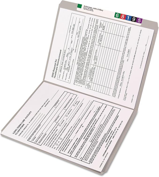 Smead File Folder, Reinforced Straight-Cut Tab, Letter Size, Gray, 100 per Box (12310)