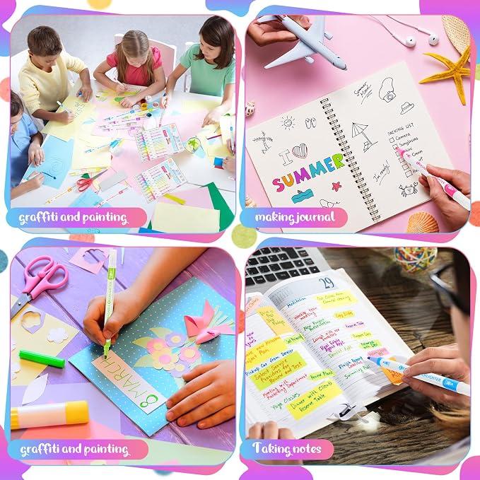 Zhehao 20 Pcs Erasable Highlighters Set, 10 Assorted Pastel Colors