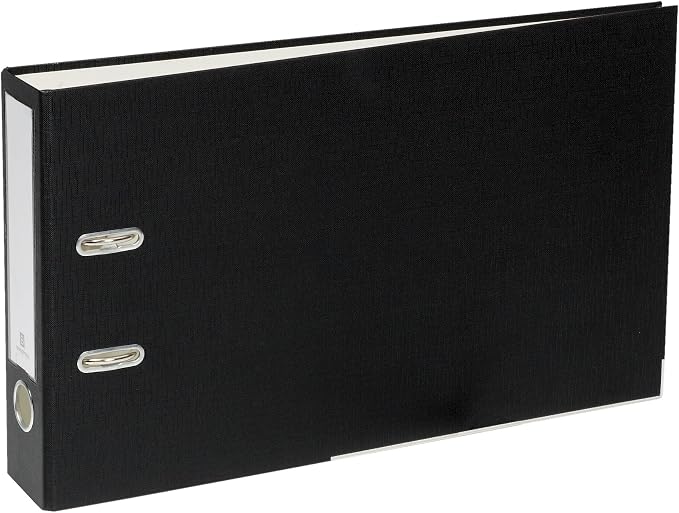 2-Ring Top-Punched Binder for 8.5" x 14" Legal Paper - Black, by Bindertek | Top-Opening, 2" Spine, 300 Sheet Capacity, 1.9" Lever Arch Mechanism, Linen-Textured Covers, Steel Reinforced Edges