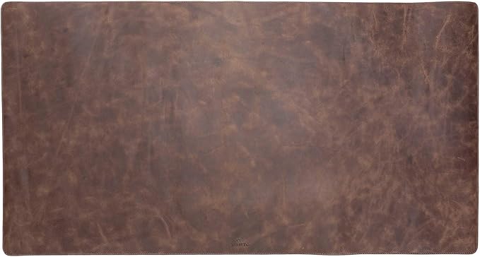 Premium Leather Desk Pad Mat (36 X 19 inch) - Large Desk Mat for Keyboard and Mouse Home Office Accessories (Coffee Brown)
