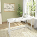 Plank+Beam Classic Desk, 55 Inch, White | Wooden Writing Desk, Non-Toxic Finishes, Large Desk Space, Engineered Wood, Matching Style, Solid Wood