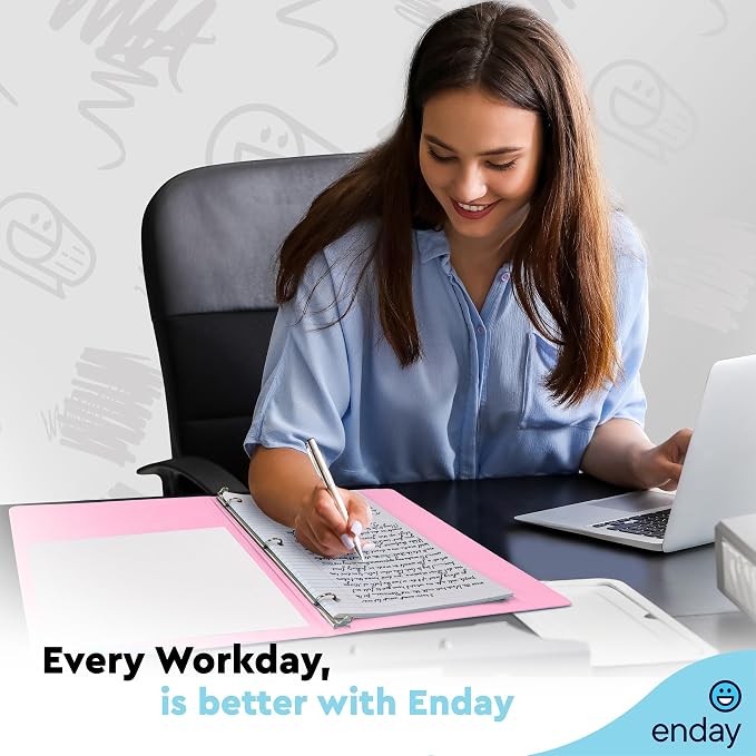 Enday 1/2 inch Binder 3 Ring Binder (6 Pack - Assorted Colors) O-Ring Binder with Clear View Cover and 2 Inside Pocket - for Letter Size 8.5 x 11'' Paper, Ideal for School Supplies, Office, and Home