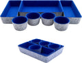 Teeo - Organizers for Drawers - Kitchen Drawer Organizers and Storage - Small Organizer Bins - Makeup Drawer Organizer - Home Office Desk Dividers Compartment Organization - Pack of 7, Royal Blue