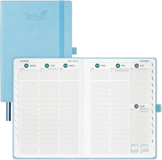 BEZEND Planner 2026-2027 Weekly and Monthly, Hourly Timeslot (A5-6"x8.5")