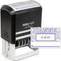 MaxMark Large Self-Inking Rubber Date Office Stamp with Scanned Phrase & Date - Blue/Red Ink, 12-Year Band - Style 5