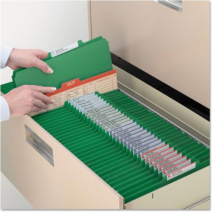 Smead Pressboard Legal Size File Folders with SafeSHIELD Fasteners, 2 Dividers, 2" Expansion, Office Folders, Paper Holder, Green, 10 per Box (19033)
