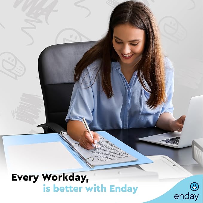 Enday 1 Inch Binder - 1 Inch 3 Ring Binder, Round Ring Pastel with Clear View Cover for Letter Size 8.5 x 11'' Paper & 2 Inside Pockets, for School Supplies, Office, & Home - 4 Pack