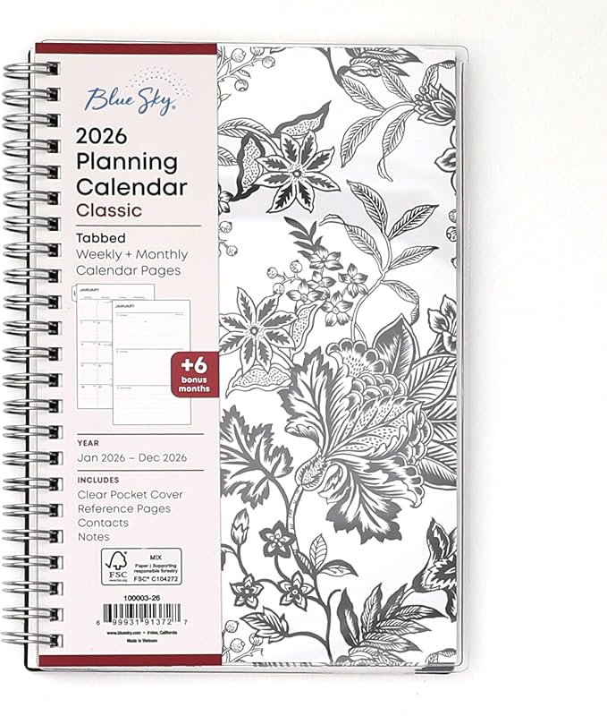 Blue Sky 2026 Weekly & Monthly Planner Calendar, 5"x8", Analeis