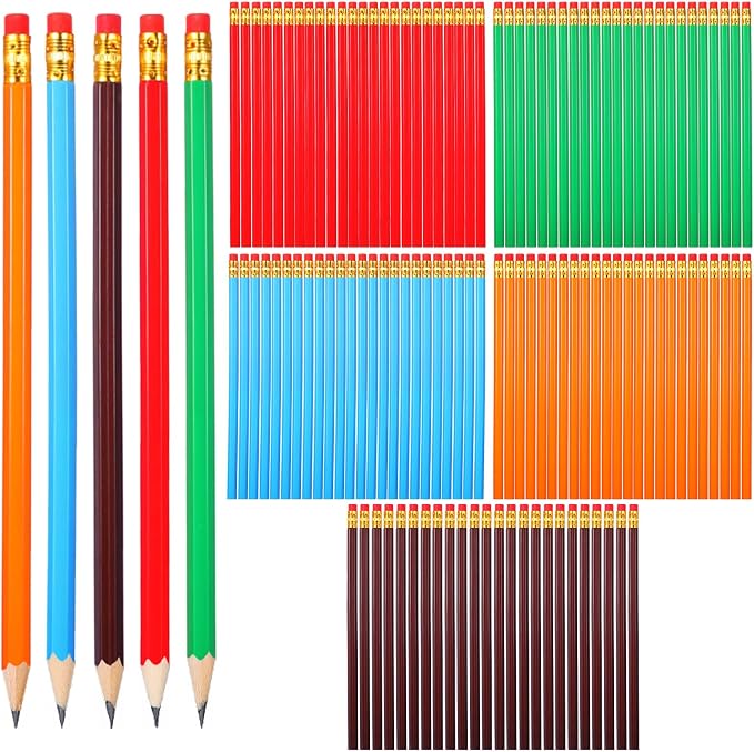 120Pcs #2 Pencils with Eraser, 7.48" Unsharpened Colorful Wooden Pencil, Hexagonal Rainbow Pencils Bulk for Adults Home Office Sketching Supplies