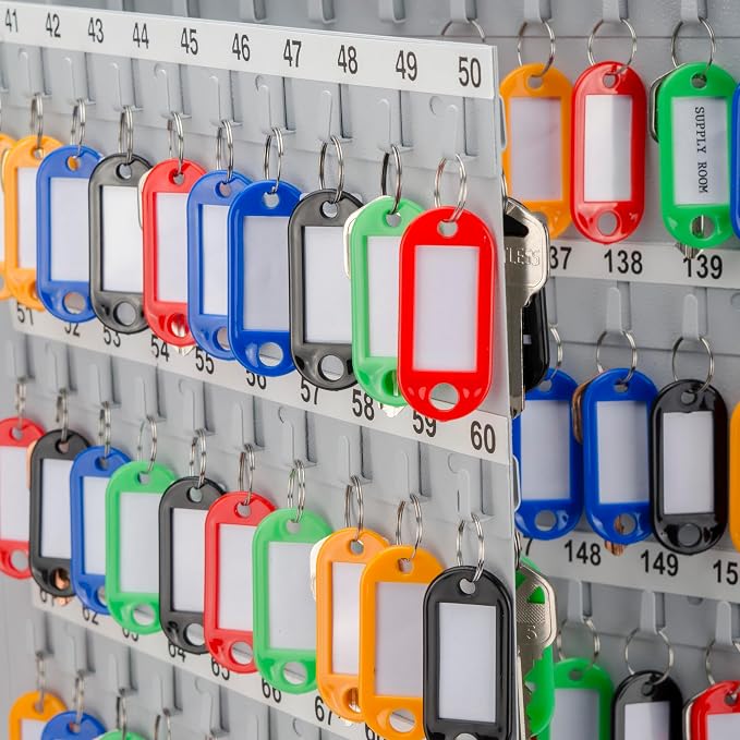 Barska Multi-Purpose Key Tags with Write-On Labels & Ring Holders - 100 Colored Tags