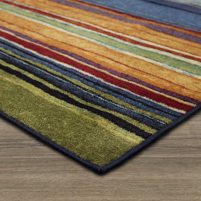 Mohawk Home Rainbow Stripe 7' 6" x 10' Area Rug - Multicolor - Perfect for Living Room, Dining Room, Office