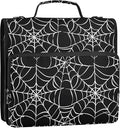 White Black Spider Web Pattern 3 Ring Binder Bag 1.5 inch Binder Organizer with Zipper Shoulder Strap 500 Sheet Documents Storage for School Office