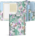 Rouidr 3 Ring Binder with clipboard, 1 inch 8.5 x 11 in Letter Size View Binders Organizer with Dividers Tabs & Clear Sleeves, School Supplies, Office Supplies, Plum Flower