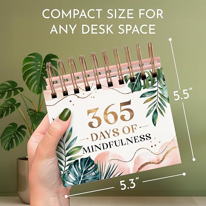 Mindfulness Desk Calendar for Women, 365 Perpetual Days of Self Care & Calm | Inspirational Gifts for Women, Daily Mindful Prompts, Reflections & Quotes, Meditation Desk Decor, Gratitude & Calm