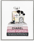 Cosmetics on Bookshelf Glam, 24 x 30 Inch Framed Giclée Print | Stupell Industries · By Amanda Greenwood · Ready to hang · Chic gift for fashion lovers · Made in USA