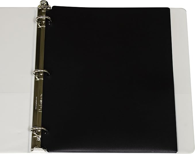 C-Line Two-Pocket Heavyweight Poly Portfolio Folder with Three-Hole Punch, Box of 25, Black (33931-25)