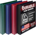 Samsill Durable 1 inch 3 Ring Binder, D Ring Binder, Customizable Clear View Cover, Basic Assortment, 4 Pack