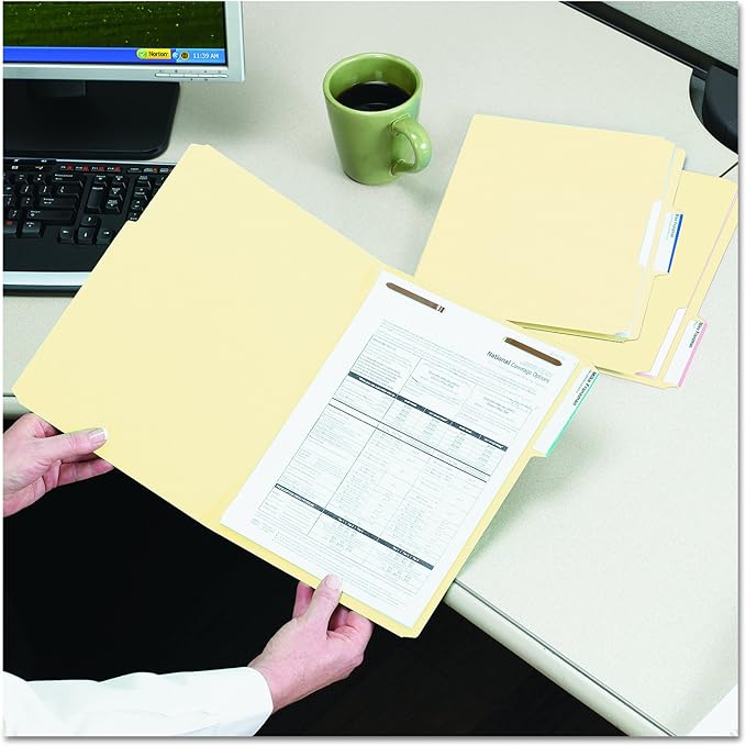 Smead Fastener File Folder, 2 Fasteners, Reinforced 1/3- Cut Tab, Legal Size, Manila, 50 Per Box