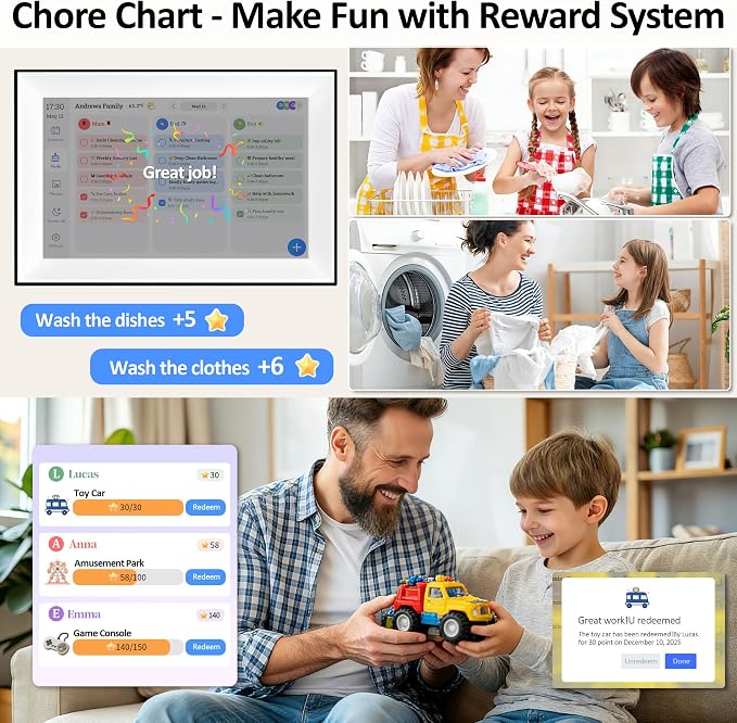 10.1" Smart Digital Calendar Family Planner with Rewards