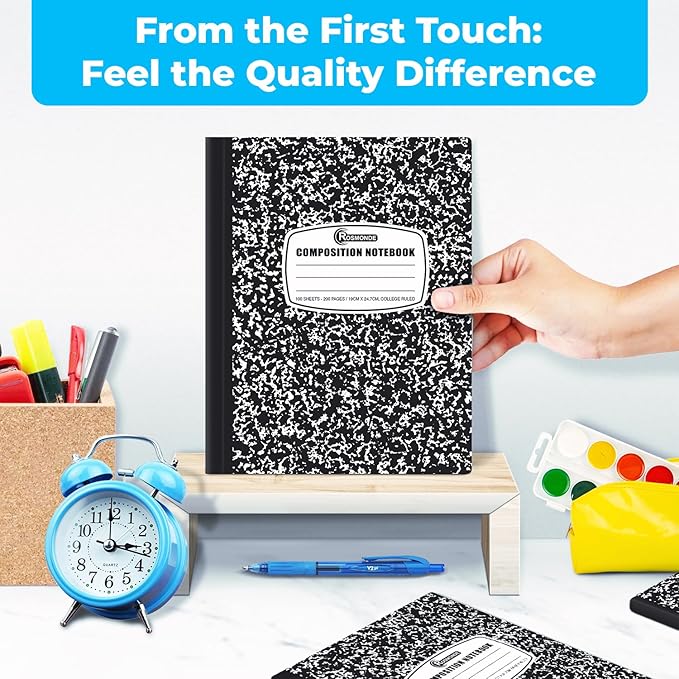 Rosmonde 2000 Pack (Pallet) Composition Notebooks Bulk, College Ruled, Full Pallet of Notebooks, 200 Pages (100 Sheets), 9-3/4 x 7-1/2, Bulk Notebooks for School, College & Office, 4-7 Days Transit