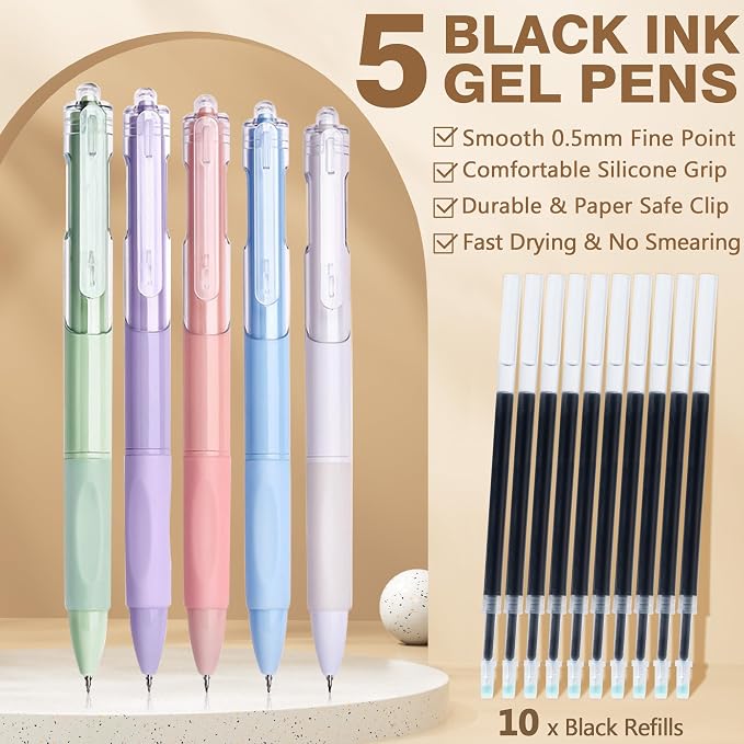 62PCS Aesthetic School Supplies Cute Back to School Supplies Stationary Set | College Preppy Essentials Kit with Large Pencil Pouch Case, Pastel Highlighters Gel Pens Mechanical Pencils for Student Girls
