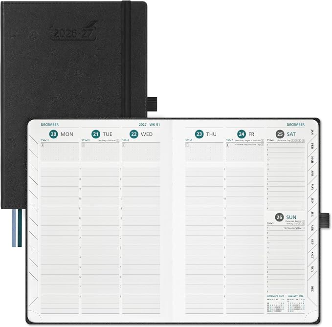 BEZEND Planner 2026-2027 Weekly and Monthly, Hourly Timeslot (A5-6"x8.5")