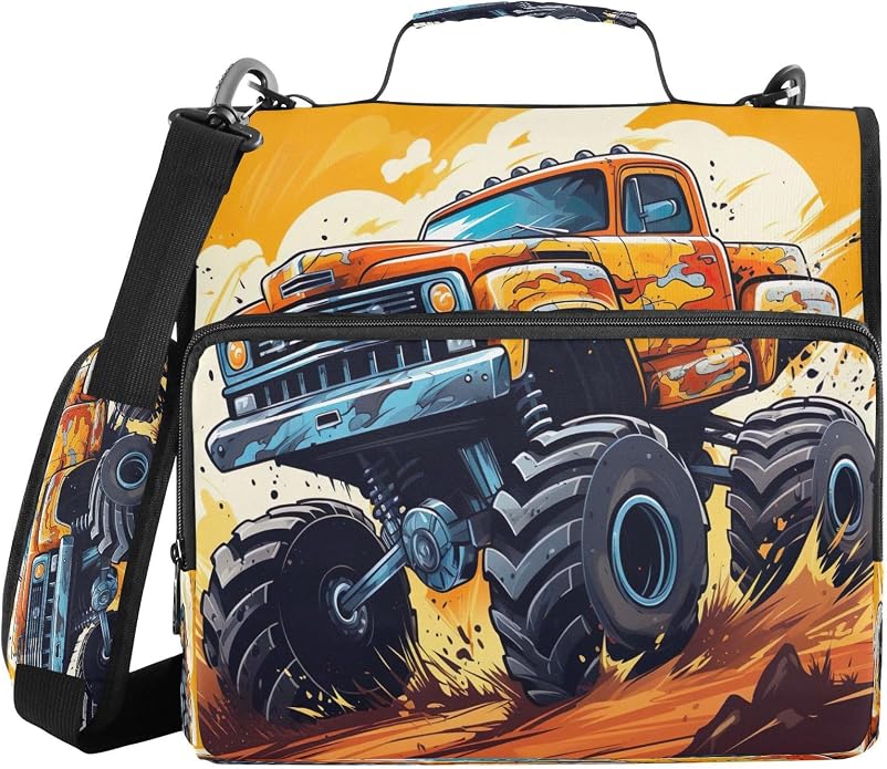 Zipper Binder Bag 3 Ring File Folder Portfolio Organizer Zippered Binder Bags with Strap Fits Laptop Women Men
