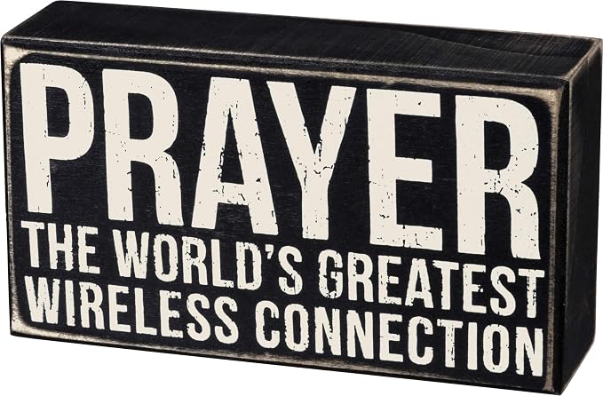 Primitives by Kathy 18998 Classic Black and White Box Sign, 4 x 7-Inches, Wireless Connection