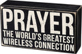 Primitives by Kathy 18998 Classic Black and White Box Sign, 4 x 7-Inches, Wireless Connection