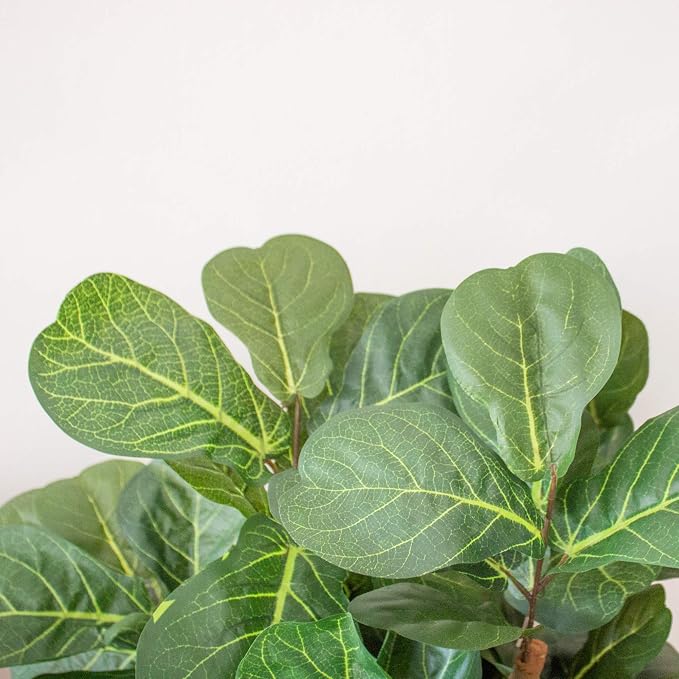 Nearly Natural 7 ft Artificial Fiddle Leaf Fig Tree with Nursery Pot | Lush Deep-Green Foliage, Maintenance-Free, Sturdy Nursery Pot, Ideal for Home or Office Decor