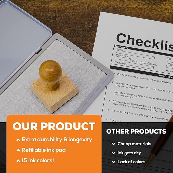 Metal Case Stamp Pad Large Size, Light Blue Color - Size: 3" x 6" - Choose from 15 Ink Colors