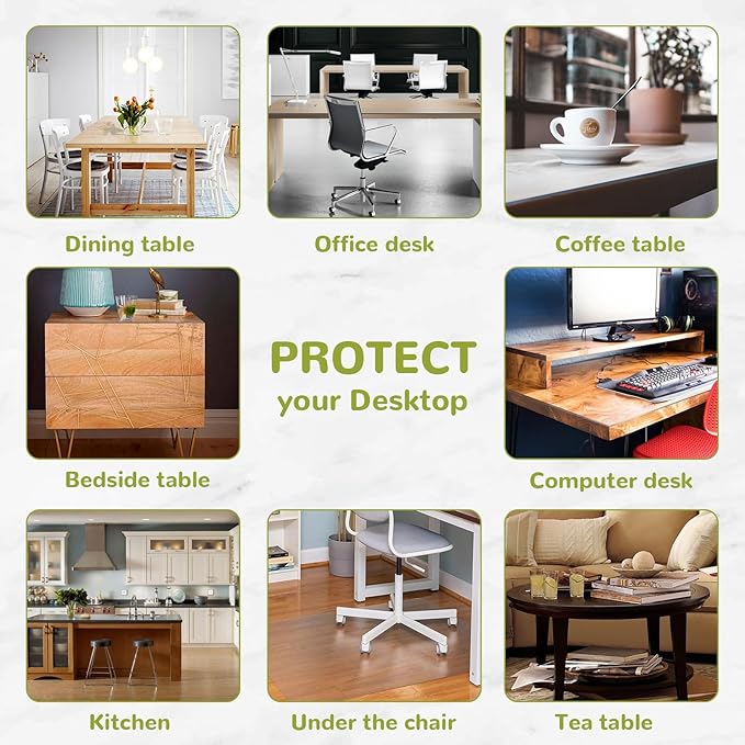 Eisdroma 12 x 48 Inch Clear Table Cover Protectors - 1.5mm Thick Plastic Table Cover, Vinyl protectors - Desk Mat and Pad