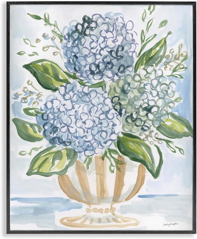'Serena Pastel Hydrangea Bouquet'| Framed Giclee Art | Stupell Industries | Black, 11 x 14 Inches, Easy to Hang and Sturdy, Made in USA, by Haley Knighten