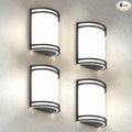ASD Indoor LED Wall Sconce Lights - 10 Inch 15W Black Modern LED Wall Sconces Hardwired - ETL Dimmable 3000K 4000K 5000K Adjustable Sconce Light Fixture for Bedroom, Hallway, 4 Pack