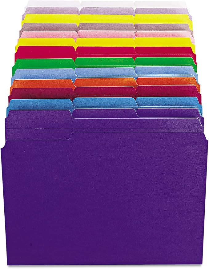 Smead File Folder, Reinforced 1/3-Cut Tab, Letter Size, Yellow, 100 per Box (12934)